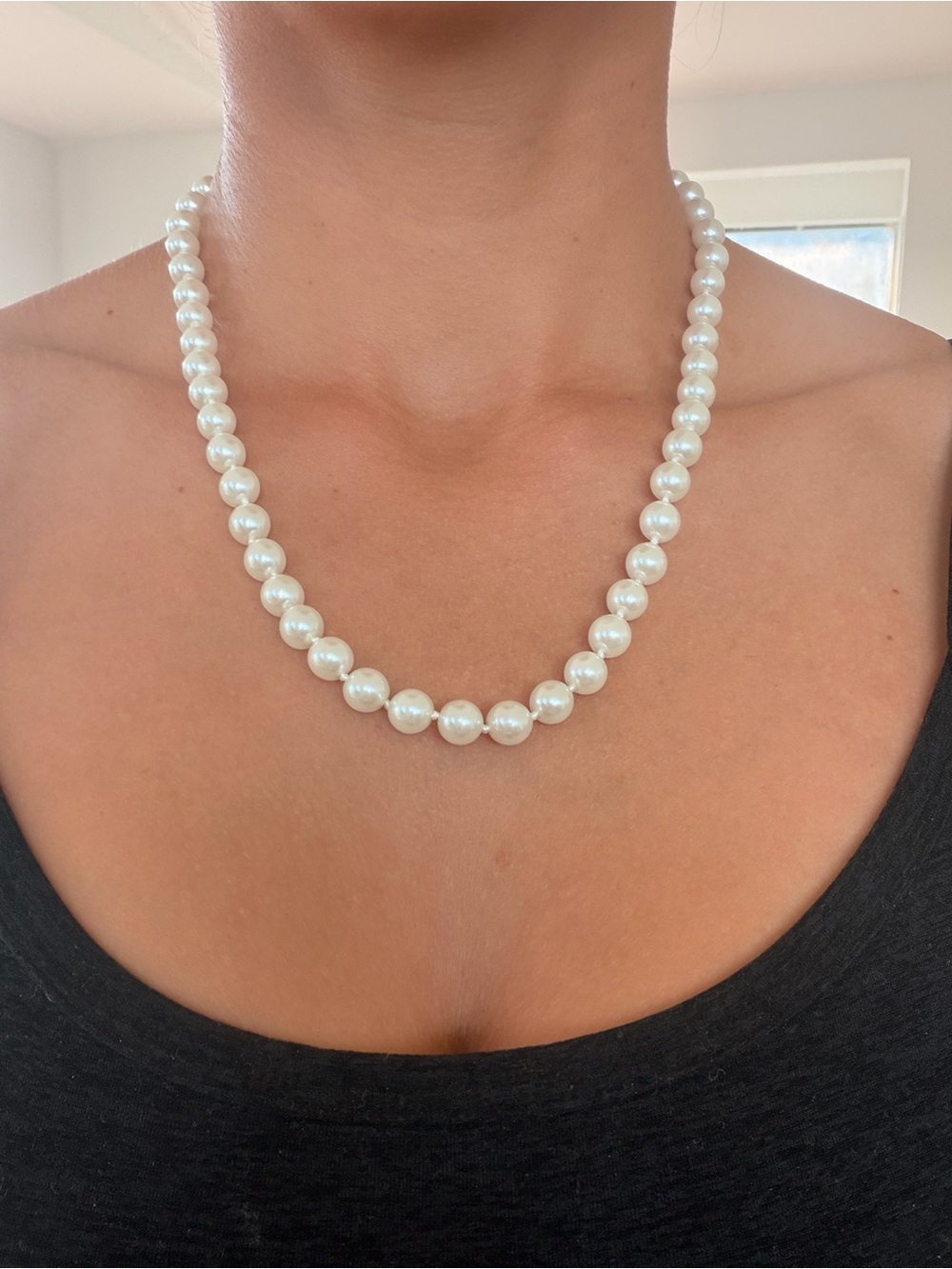 Classic White Pearl Strand Necklace - Elegant Women’s Jewelry